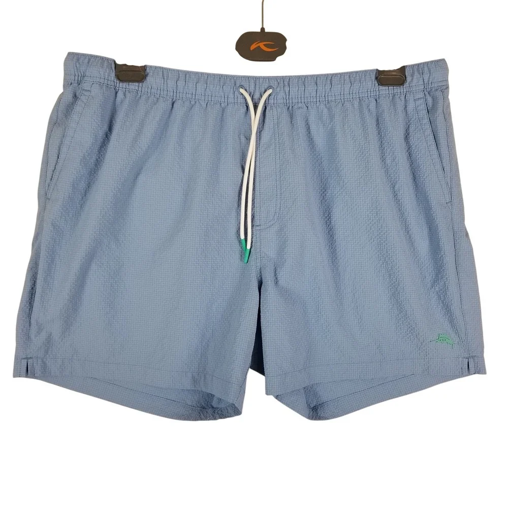 Tommy Bahama Mens 2XLB Blue Naples Seersucker Swim‎ Trunks Board Shorts